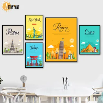 

Paris London New York Rome Cairo Wall Art Canvas Painting Nordic Posters And Prints Wall Pictures For Living Room Home Decor
