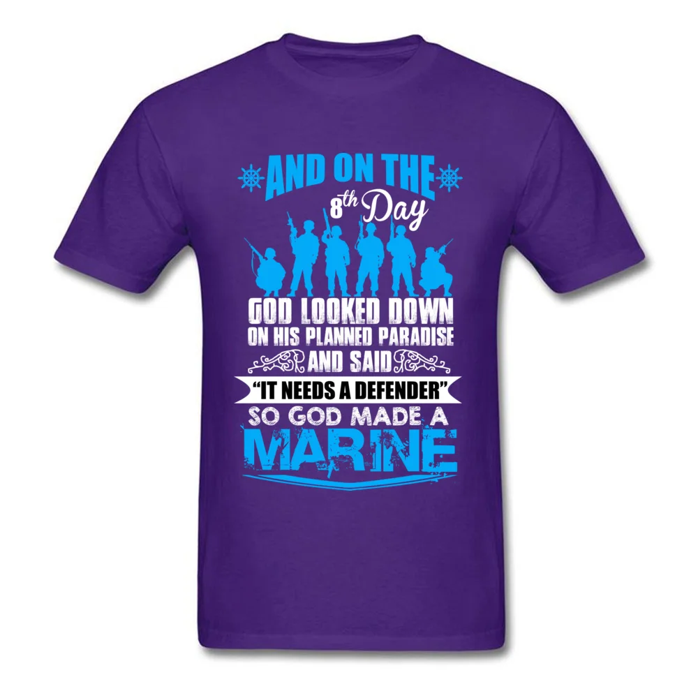 IT NEEDS A DEFENDER Crewneck Tshirts Summer Fall Tops Shirt Short Sleeve Rife Pure Cotton Normal T-shirts Printing Men IT NEEDS A DEFENDER purple