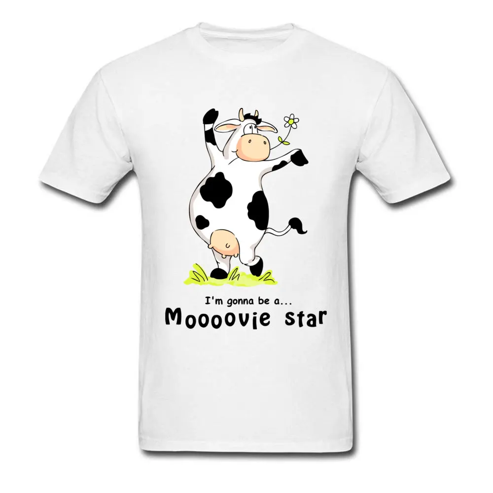 Moooovie star Simple Style NEW YEAR DAY 100% Cotton O Neck Men T Shirt Casual Tee-Shirts 2018 New Fashion Short Sleeve T Shirts Moooovie star white