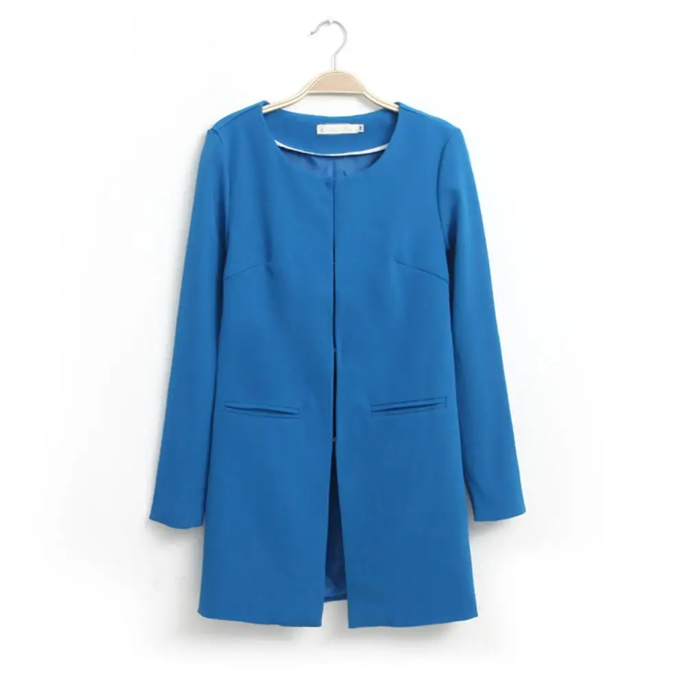 

2017 Spring New Women's Brief Elegant Color O-neck Long-sleeve Popper Medium-long Trench Women Outerwear