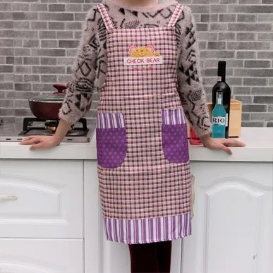 

Cute teddy bear condole belt lattice apron 78cm*70cm free shipping