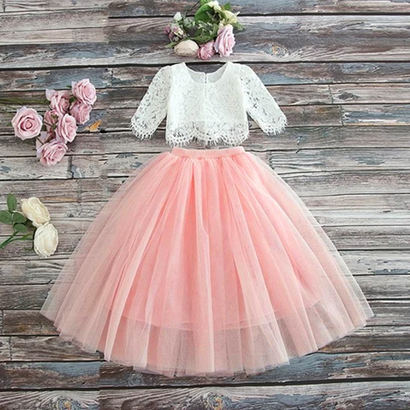 

2019 Lace Tutu Ceremonies Baby Children's Dress Summer Princess Flower Party Clothing Girls Clothes Formal Wedding Girls Dresses