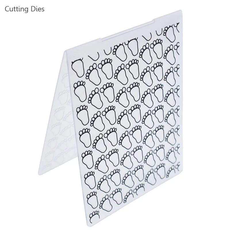 

Footprint Printed Plastic Embossing Folder For Scrapbook DIY Album Card Making Plastic Templates Tools