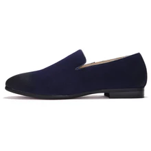 Red Bottom Shoes for Men 2016 Fashion Mens Velvet Leather Smoking Loafers Dress Shoes Pointed Toe Casual Flats Shoes Black Blue
