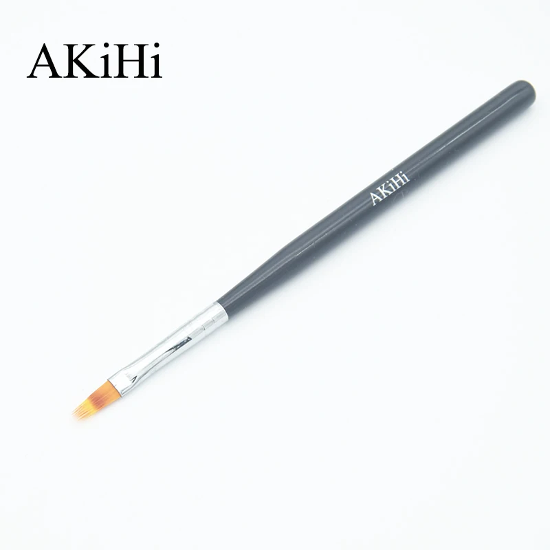  AKiHi 1PCS Gradient Brushes Painting Drawing Pen Polish Professional Nail Arts Black Handle
