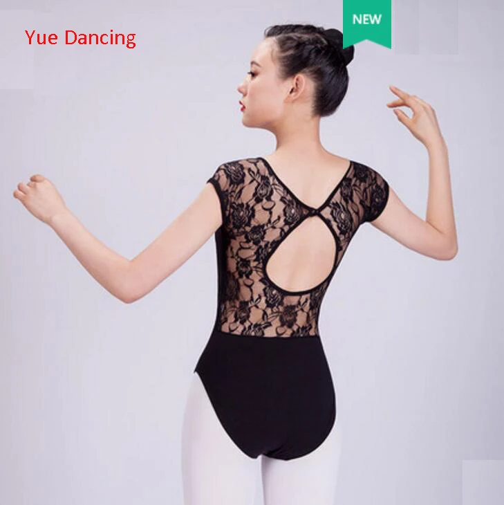 

Black Ballet Leotard Adult Short Sleeve Lace Ballet Dancing Costume Dance Clothes Gymnastics Leotard Ballet Leotards For Women
