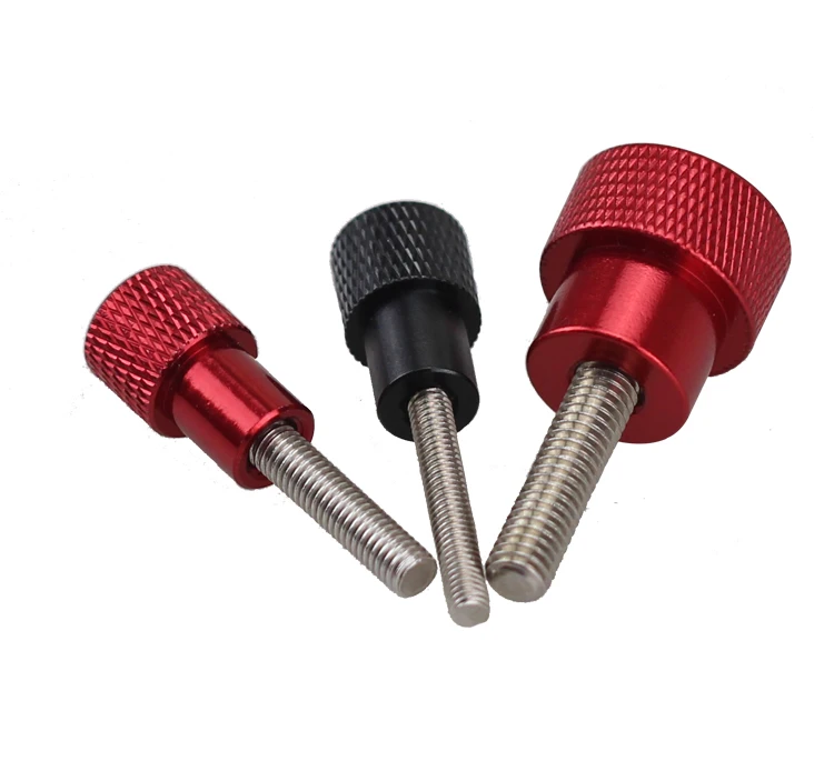 5pcs M6*10/15/20/30/60mm Knurled Hand Screw Aluminum Thumb Screw Locking Aluminum Alloy Head