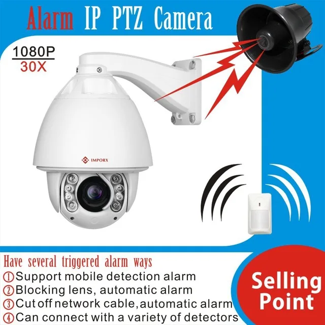 2 0 megapixels 1080P 30X optical zoom auto tracking PTZ Camera IR 150M with audio and
