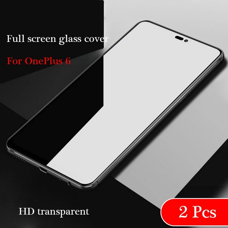 2 шт. высококачественное закаленное стекло для Oneplus 6 6T защита экрана 9H 2.5D защитное стекло es для OnePlus 6T 6 стекло Oneplus6T - Цвет: 2Pcs HD transparent