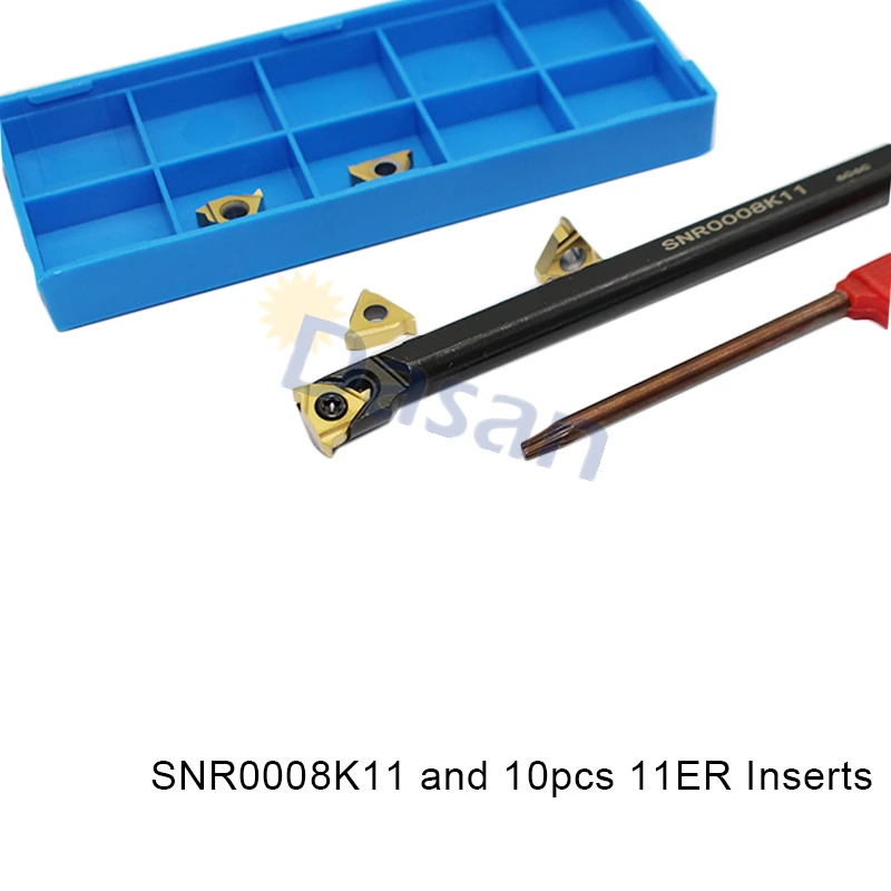 Держатель для фрезы SNR0008K11 SNR0010K + 10 шт. твердосплавных вставок 11IR A60 или A55