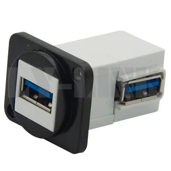 

D type metal USB 3.0 female to female connector with angle side