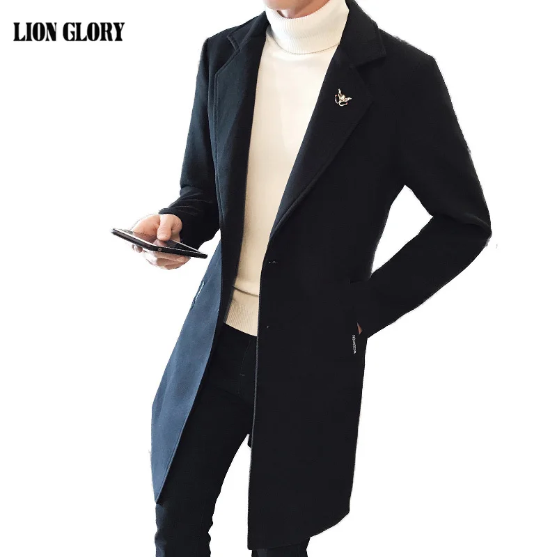 

Men Long Coat Wool Mens Abrigo Lana Chaqueta Larga Hombre Casual Winter Coat Manteau Homme Winter Woolen Coat Men Trench 4xl