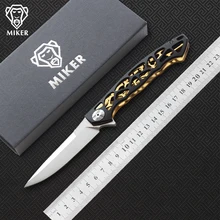 MIKER обезьяна версия Dmitry Sinkevich Пользовательский Складной нож, лезвие: D2, Ручка: G10+ нержавеющая сталь, Открытый EDC инструменты