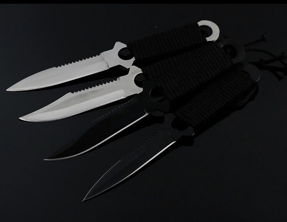 Сова OD049 4 шт. нож из нержавеющей стали с фиксированным лезвием с сумкой метательный нож zombie kille тактический нож карманный нож r