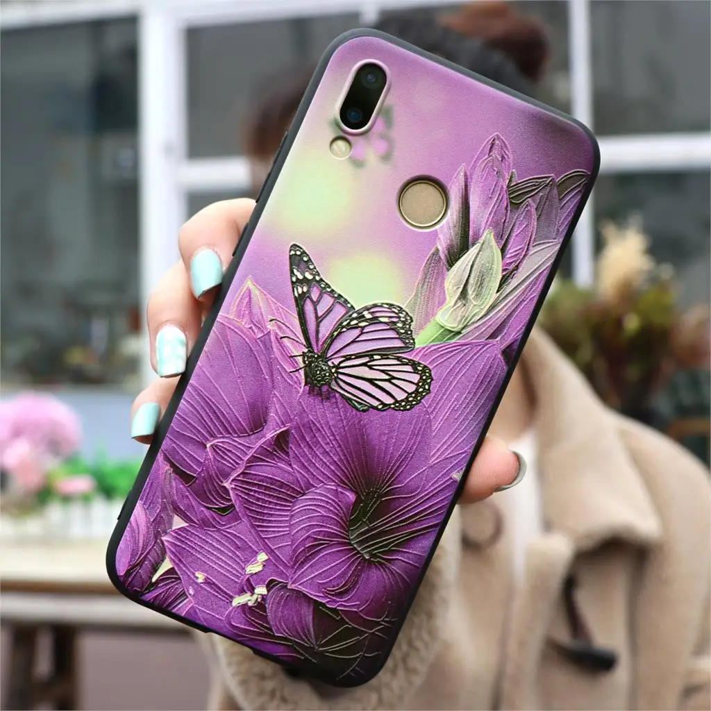 Чехол с 3D тисненым цветком для Huawei Nova 2i 3 3i Honor 8X 7A Pro P smart 2019 P30 P20 P8 P9 P10 Mate 10 20 Lite Mini