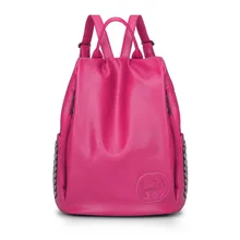 Famous Brand Travel Backpack Women Bags High Quality Pu Softback School Bag Fashion Korean Style Solid Black Zipper Bagpack m787