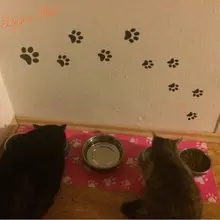Cat Dog Paw Print Stickers – 20 Walking Pet Love Paw Prints Vinyl Decals Dish Room House Bowl decoration