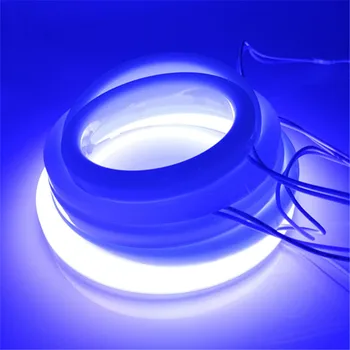 

Hoping 2X Blue 60 70 80 90 95 100 110 120MM angel eye Auto DRL headlight halo ring led with cover Fog Light Motorcycle