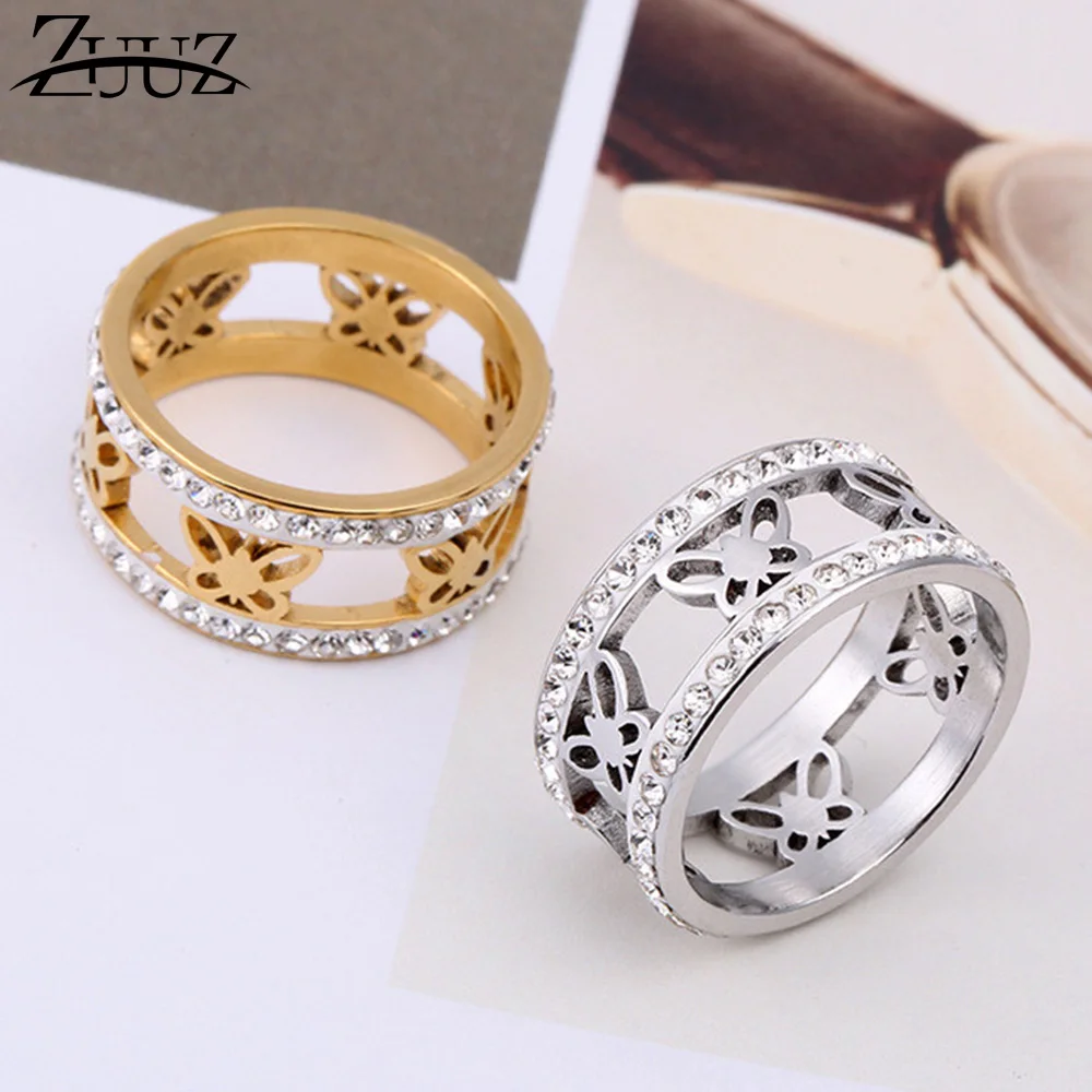 

ZUUZ jewelry accessories rings for women stainless steel finger ring silver gold jewellery female engagement antique brilliant