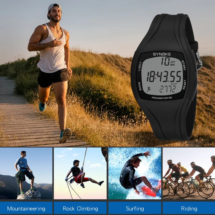 SYNOKE спортивные мужские часы шагомер калории хронограф G наручные часы водонепроницаемые ударные цифровые наручные часы подарок для мужчин