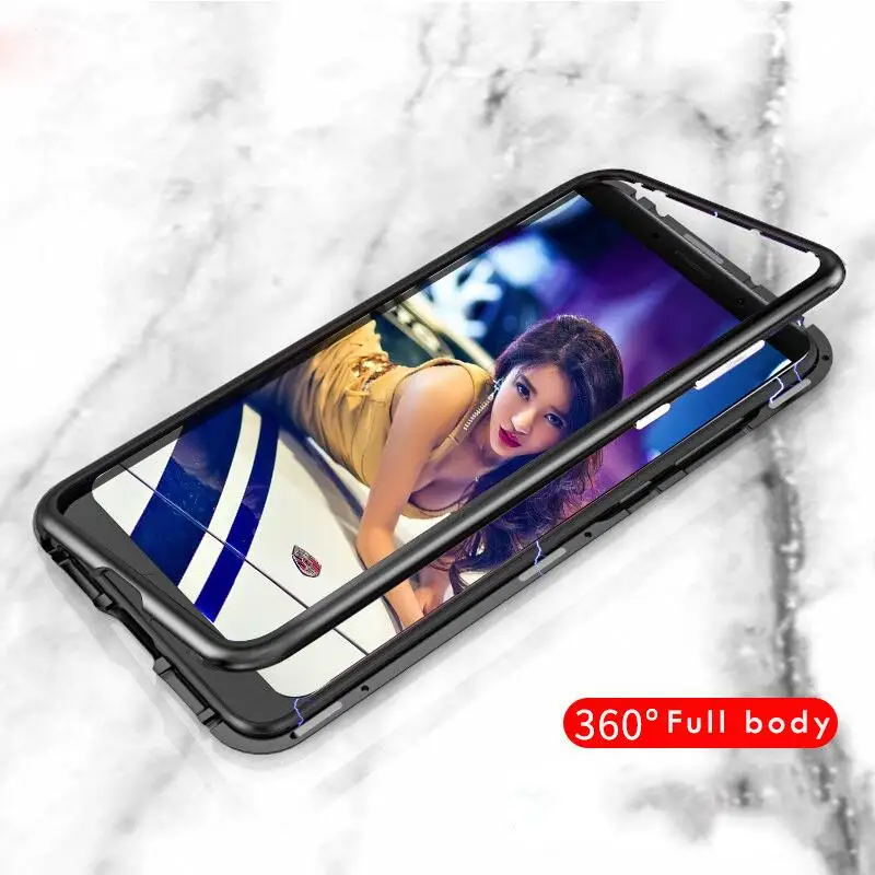 Для Samsung Galaxy Note 8 9 S8 S9 Plus S7 Edge магнитный металлический бампер чехол из закаленного