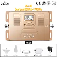 デュアルバンド 850 & 1900 mhz GSM 3 グラム家庭信号ブースター、携帯電話アンプ/リピータ液晶自動オン/オフ