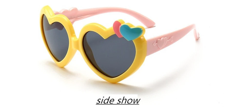 Брендовые силиконовые защитные очки для ногтей, Поляризационные детские солнцезащитные очки в форме сердца, модные мужские и детские очки UV400 S