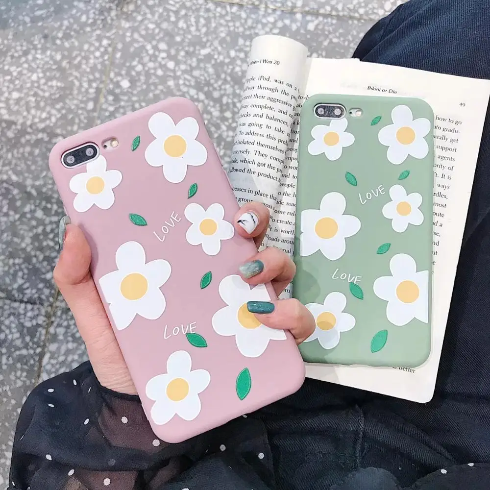 

IMIDO New Anti-fall Flower TPU Soft Silicone Case For iphone 6/7/8/X /Xs/ Xsmax/Xr Cases Cute Simple Cartoon Fashion Phone Cases