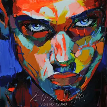 

Palette knife painting portrait Palette knife Face Oil painting Impasto figure on canvas Hand painted Francoise Nielly 21