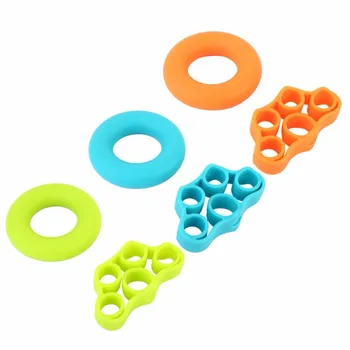 

6pcs Finger Gripper Resistance Bands Finger Stretcher Silicone Hand Exerciser Stretch exercise elastic band Rubber Grip Ring