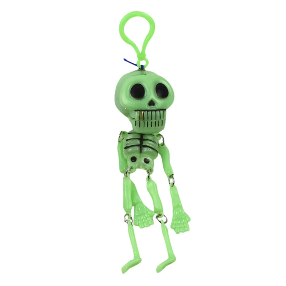 

Funny Tricks Toy Halloween Luminous Noctilucent Skull Skeleton Halloween Skull Frame Keychain Party Decor #T10