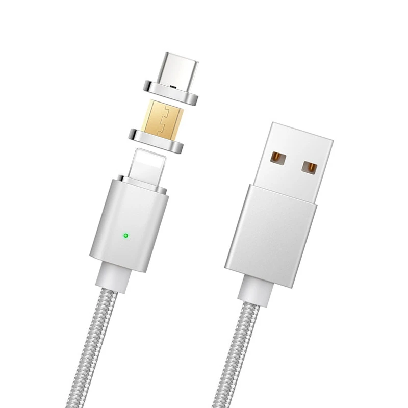 3 في 1 المغناطيسي شحن كابل بيانات ل فون X XS ماكس XR 8 زائد المصغّر usb نوع C الروبوت الهاتف المغناطيس كابل الشاحن