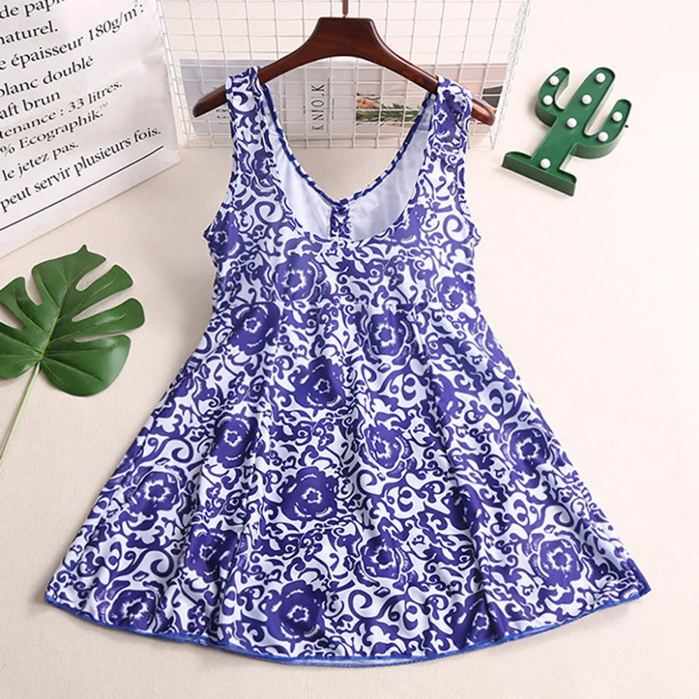 2019 women plus-size strapless sexy bikini set blue and white porcelain print summer beach swimsuit push up bikinis mujer 40J10 (6)