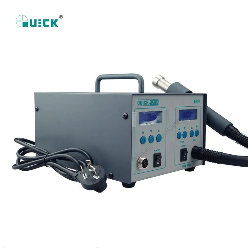 QUICK 712 2 In 1 Soldering station 861DW Hot Air Gun 1000W+203H Soldering Iron 90W Dual Digital Display Temperature Adjustable