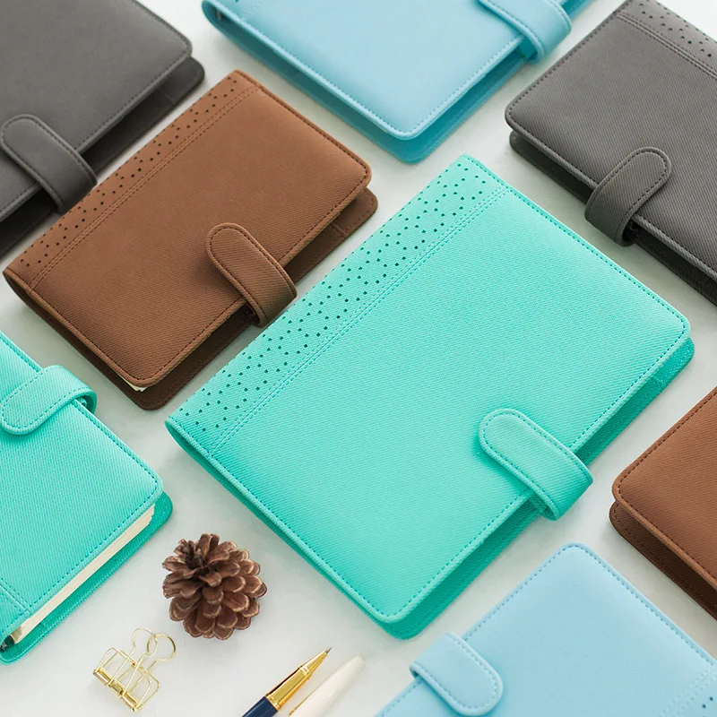 

K&KBOOK 2018 New Macaron Hollow Leather Notebook Dairy Spiral Notebook A5 A6 Personal Daily Weekly Planner Agenda Organizer
