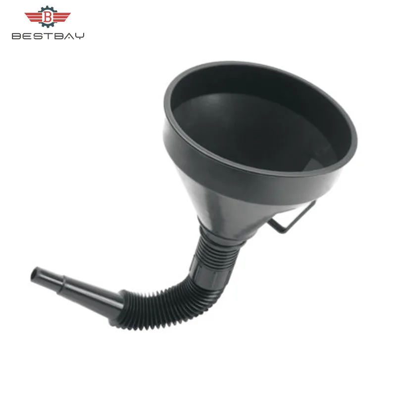 2 in 1 Black Plastic Funnel for Petrol Diesel Oil Water Fuel Flexible Spout Can 