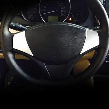 

For Toyota Vios/Yaris sedan 2014 2015 2016 Car Styling Accessories ABS Plastic Steering wheel Button frame Cover Trim