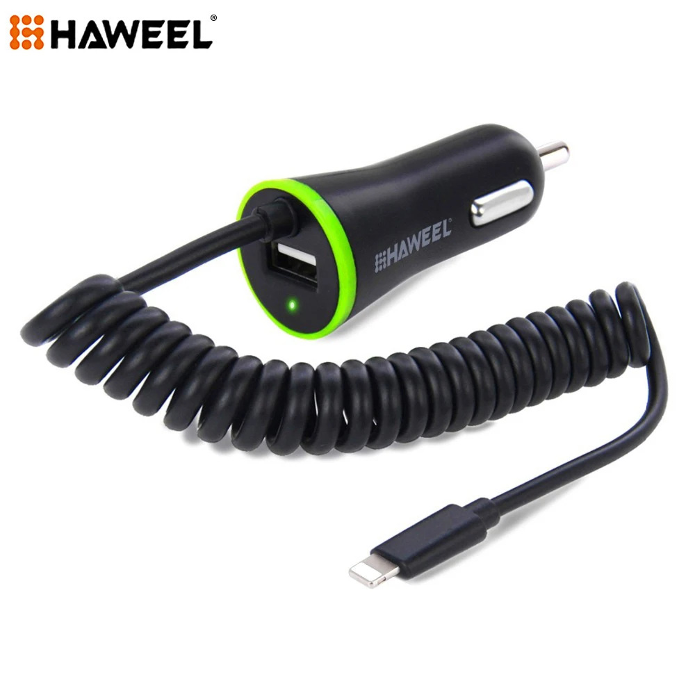 Haweel USB Car Charger Adapter For iPhone 7 6 Smart Mobile Phone