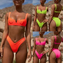 Сексуальный Модный женский купальник бикини пуш-ап Мягкий купальник красочное Женское боди Женский Сарафан женский купальник пляжный костюм