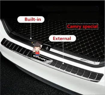 

FOR TOYOTA 18 Camry rear guard eight generation Camry Car-Trunk rear bumper Guard guard the Stying After door threshold plate