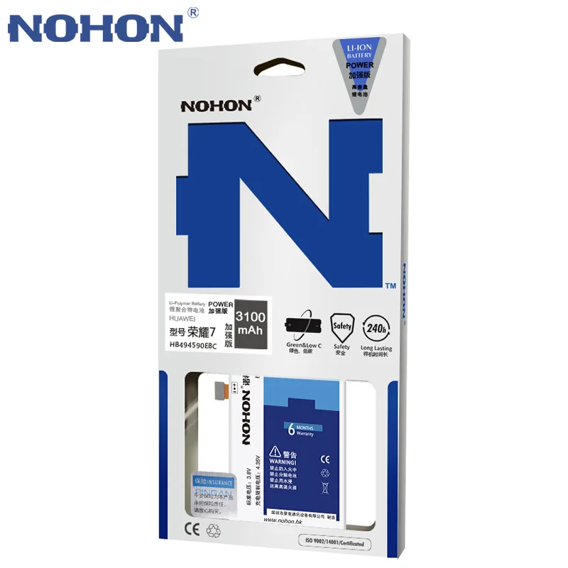 NOHON батарея для huawei Honor 7 8 9/8 Lite/9 Lite HB494590EBC HB366481ECW HB386280ECW аккумулятор Замена