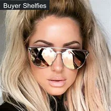 Moda Vintage Cat Eye Sunglasses Mujeres Diseñador de la Marca Gafas de Sol de Espejo Para Señoras de Las Mujeres de Sunglass Gafas De Sol Mujer