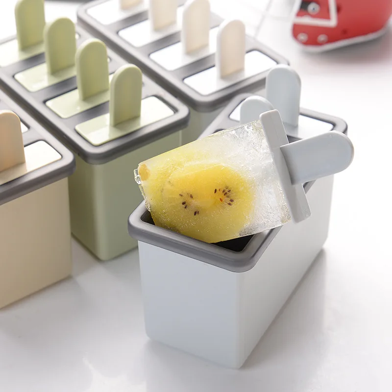 

4Pcs/Set Ice Cream Popsicle Molds Cooking Tools Reusable Rectangle Maker Shaped DIY Frozen Pop Baking Moulds