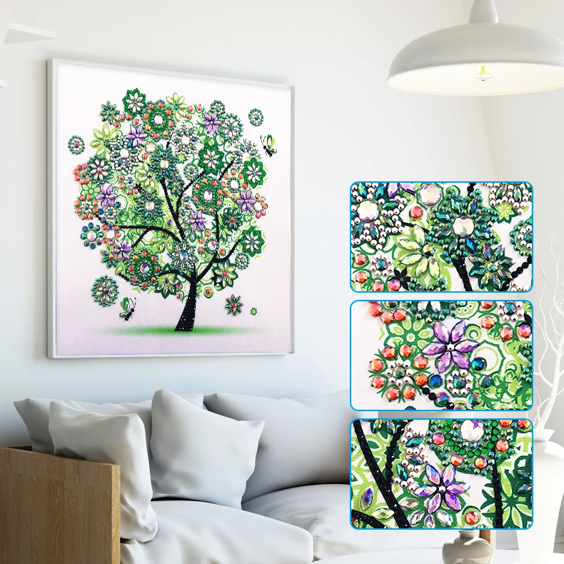 5D DIY Diamond Painting Four Seasons Tree Shaped Crystal Rhinestone Embroidery Home Decoration