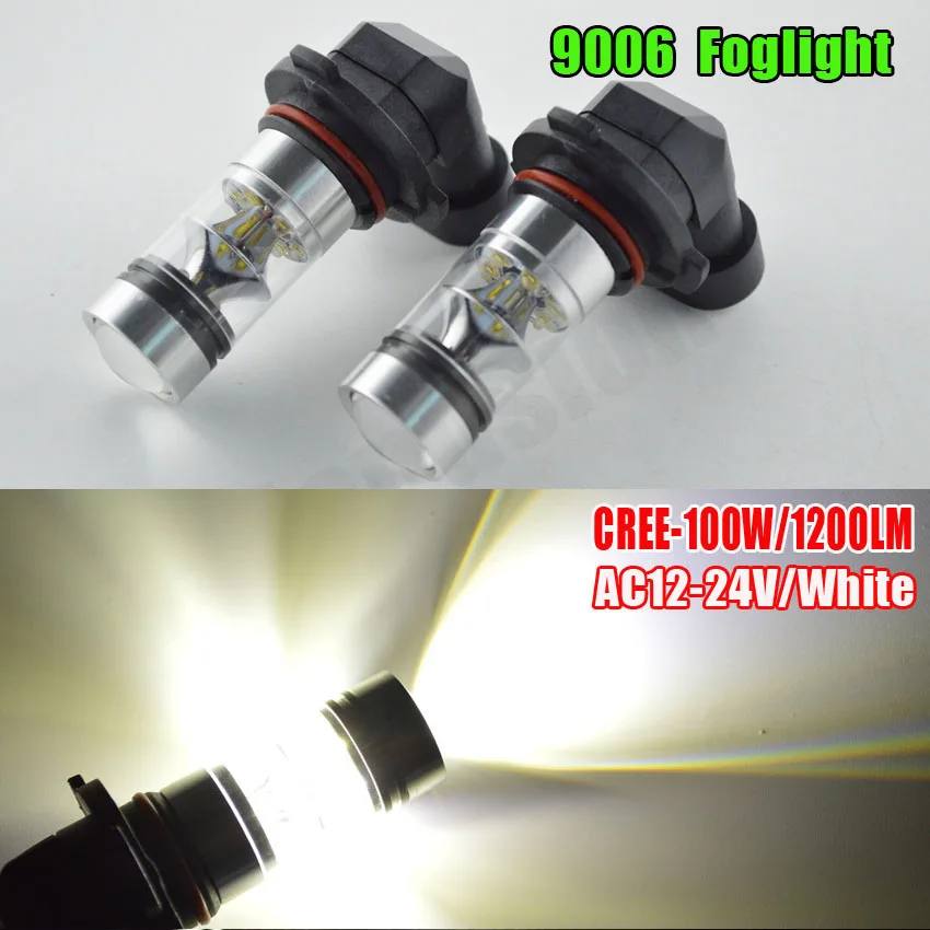 

2X 9006 HB4 75W or 100W C'ree 1000lm LED Car Lights Fog Lamps DRL Driving Light Headlights Xenon White 6000K Car Styling
