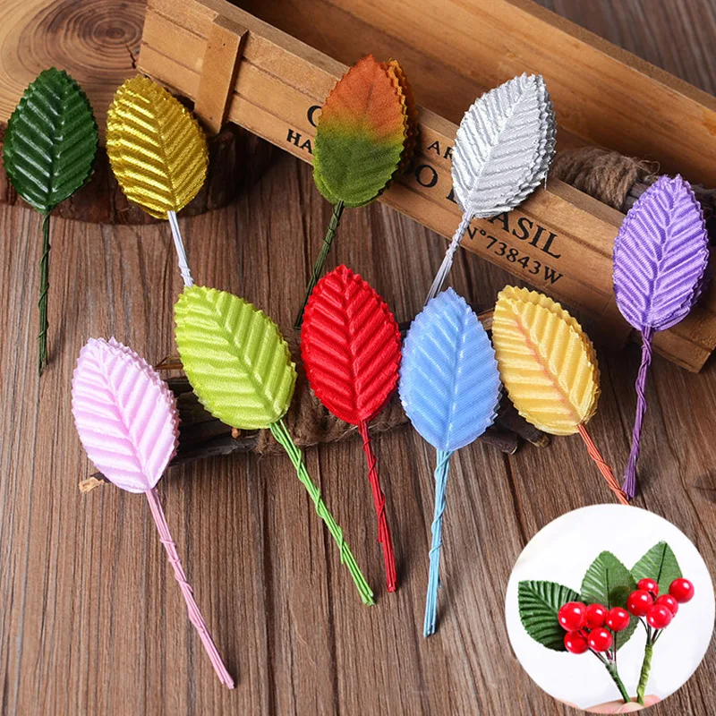 200pcs Artificial Leaves High Simulation Leaves for Party Wedding Decoration Scrapbooking Flower