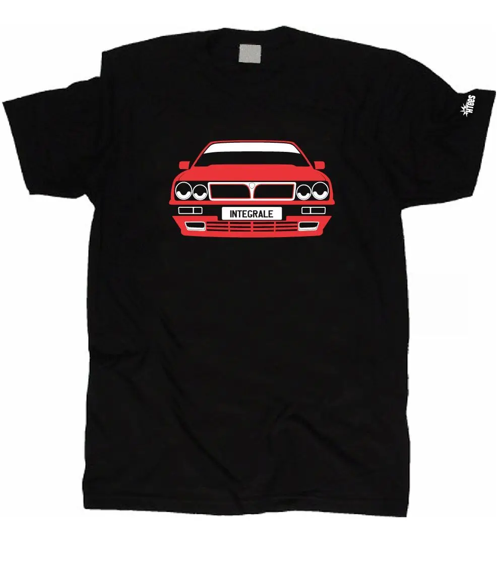 Пользовательские htees футболка Lancia Delta HF Integrale Палочки цвет автомобиля и пластины S