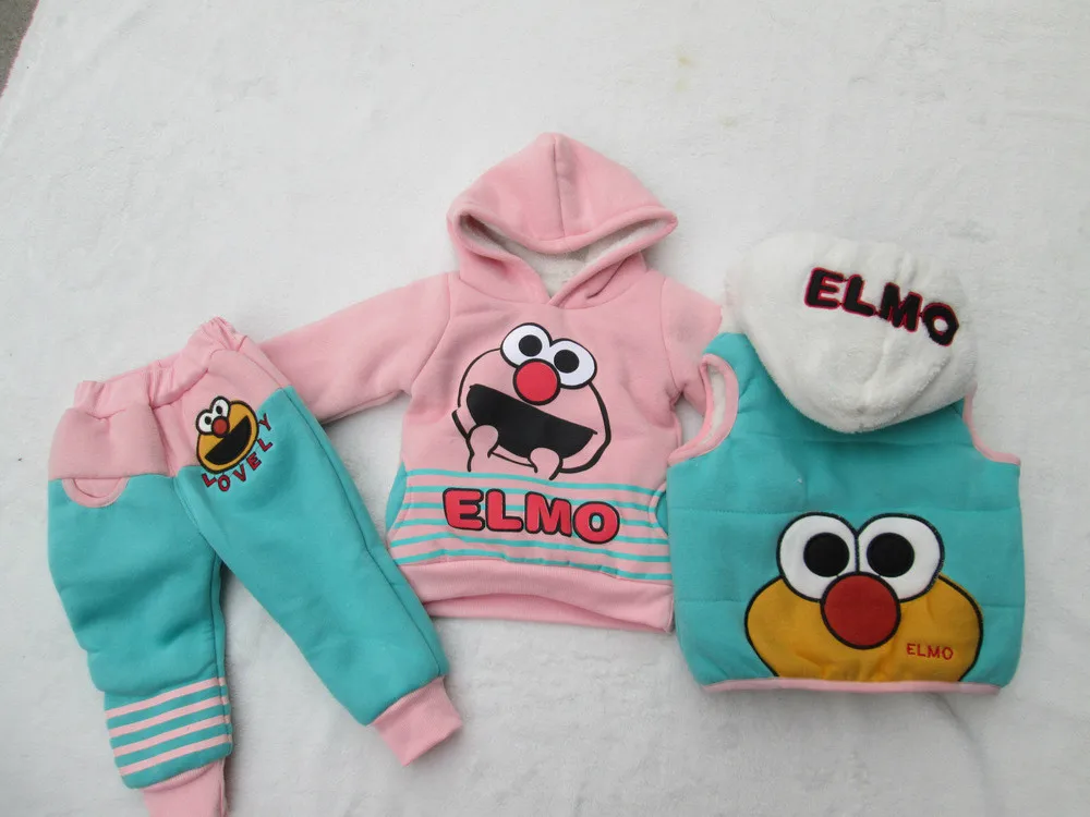 Anlencool/, зимний комплект для малышей, детский комплект из свитера и жилета, комплект одежды из трех предметов, плотный бархатный костюм