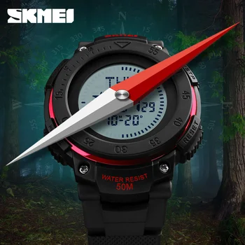 

SKMEI Compass Watches Mens Sports Watches 5ATM Digital Men Military Watch EL Backlight Compass Wristwatches Outdoor reloj hombre