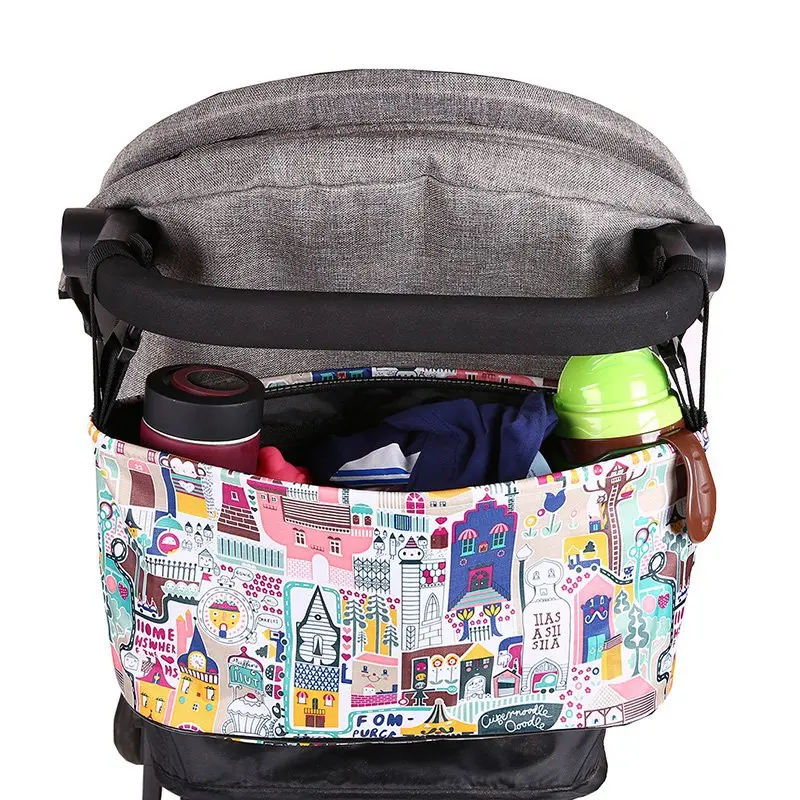 

Waterproof Large Capacity Baby Stroller Accessories Diaper Nappy Bag Cartoon Color Folding Animal Stroller Organizer Bag